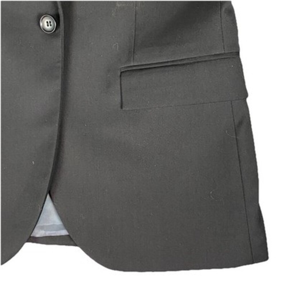 Topman 2 Piece Skinny Fit Suit 38R 32L Black Formal Wedding Business Prom - Picture 9 of 16